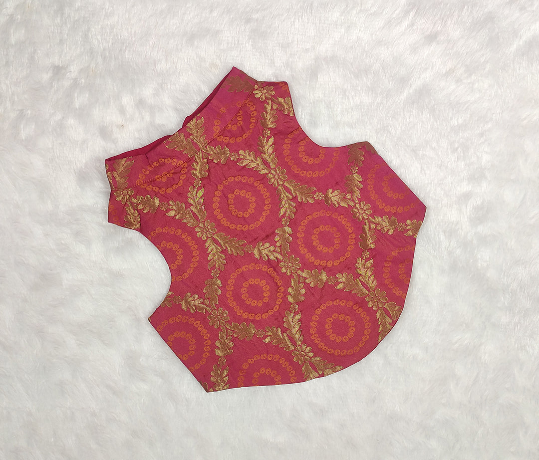 Pink Brocade Loop Jacket From Floobie Tails