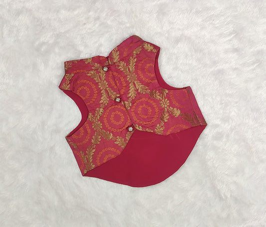 Pink Brocade Loop Jacket From Floobie Tails