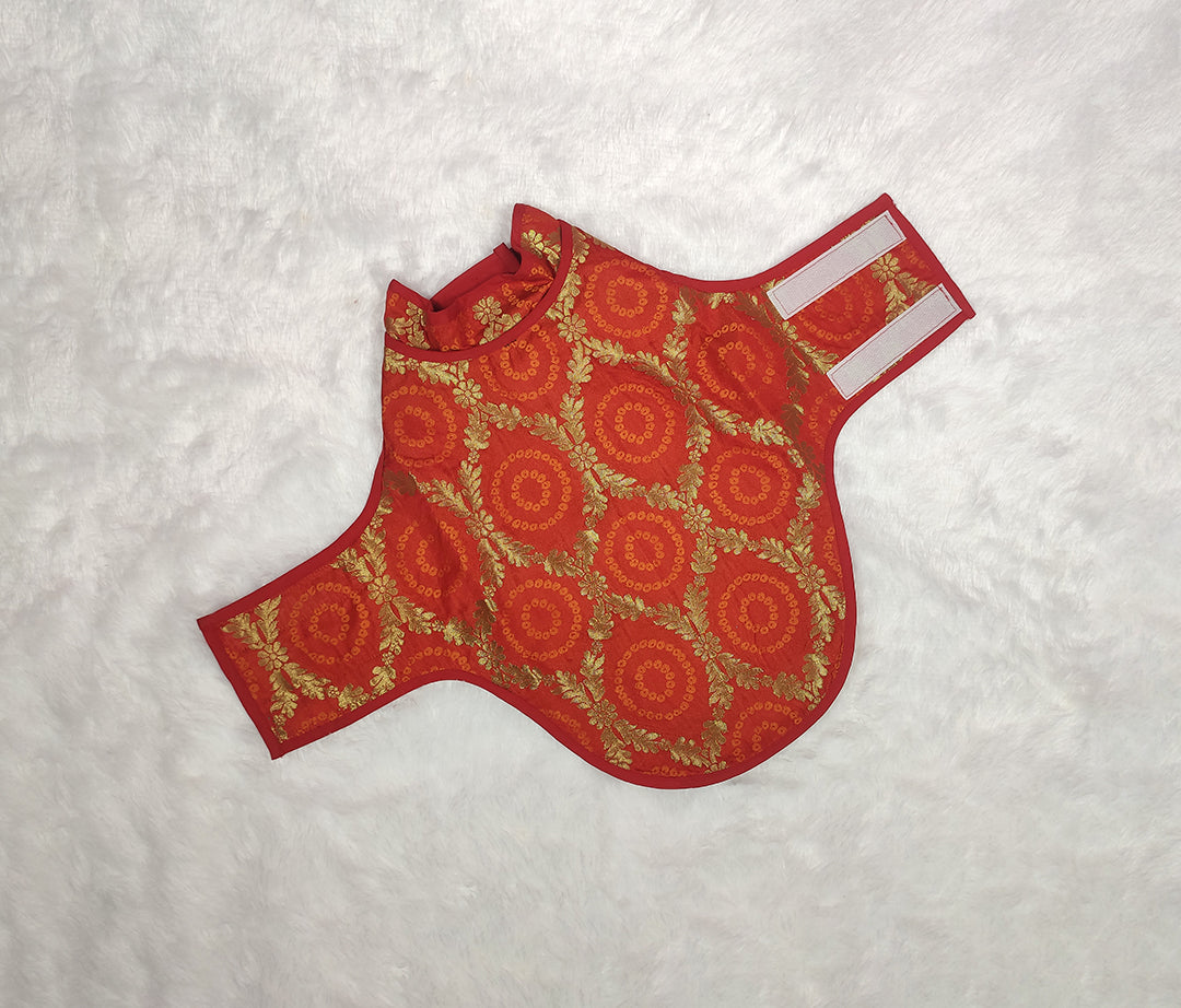 Orange Brocade Straight Jacket From Floobie Tails