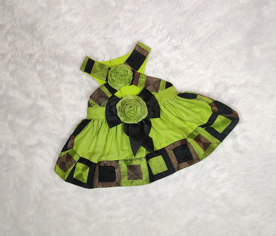 Criss Cross Embroidery Cotton Lace Work Frock From Floobie Tails