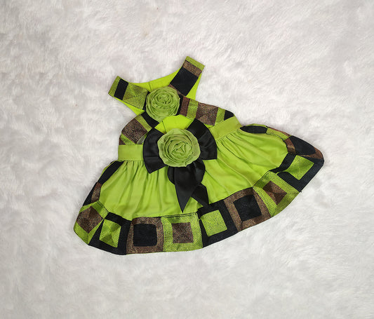 Criss Cross Embroidery Cotton Lace Work Frock From Floobie Tails