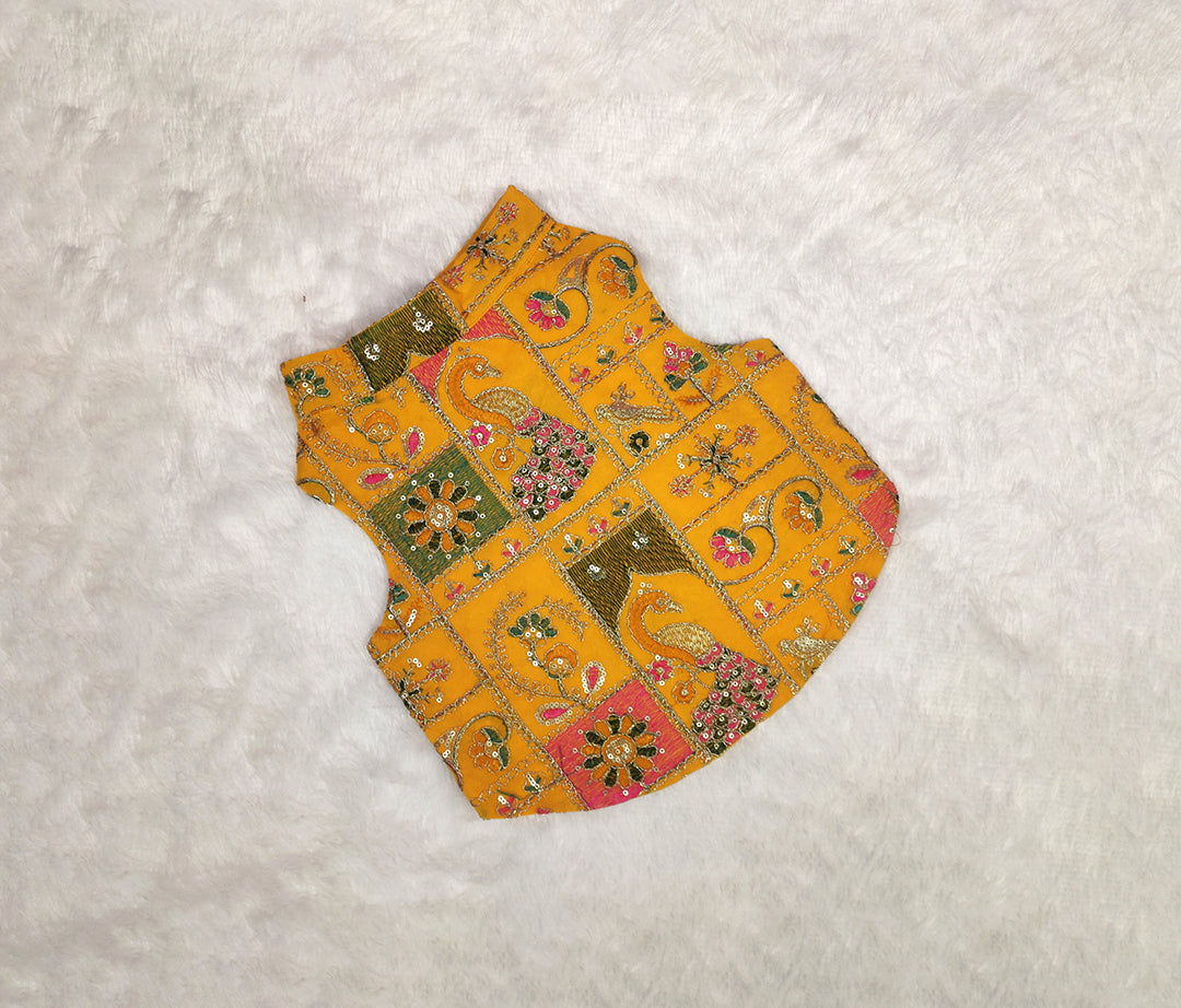 Embroidery Work Yellow Jacket From Floobie Tails