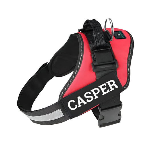 No Pull Reflective Personalized Dog Harness Red