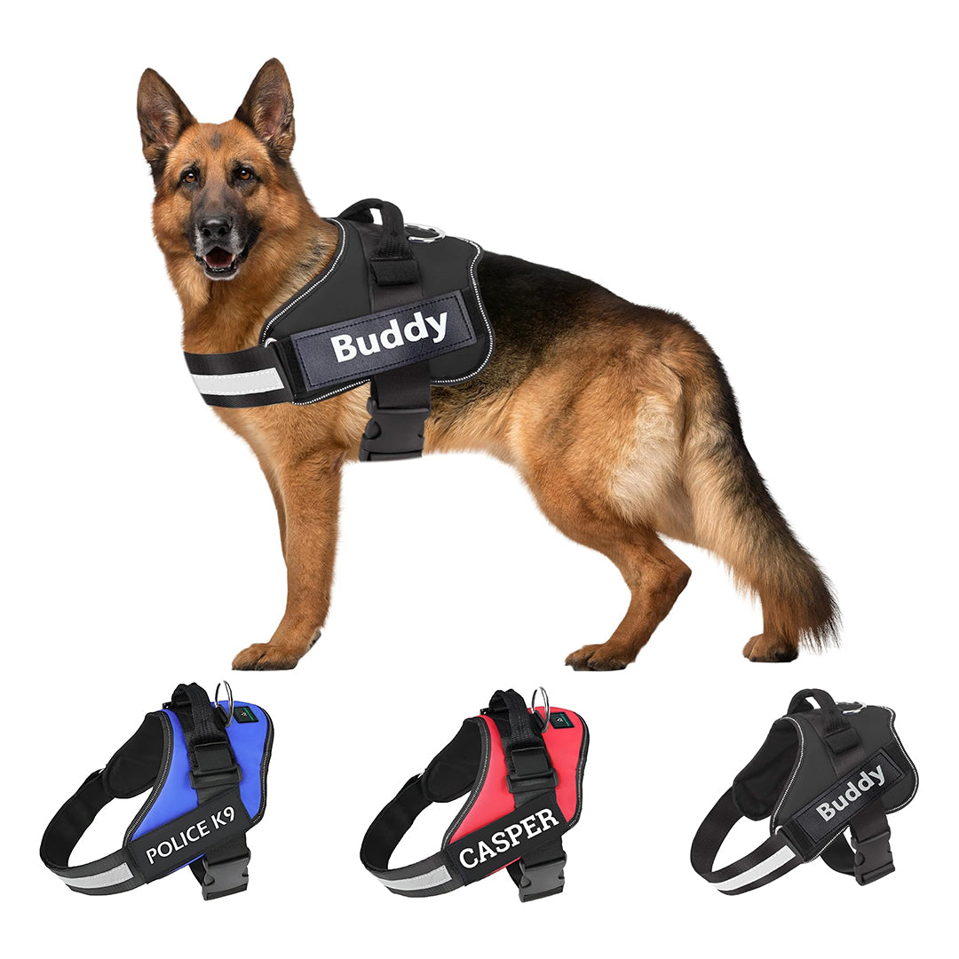 No Pull Reflective Personalized Dog Harness Red